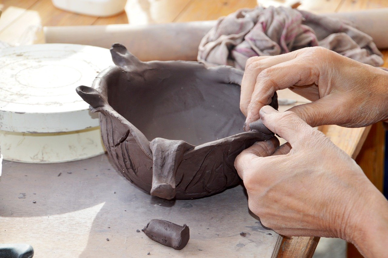 crafts, pottery, hand
